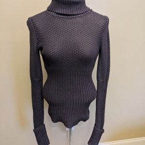 Moda International Plum Cotton Blend Turtleneck Sweater